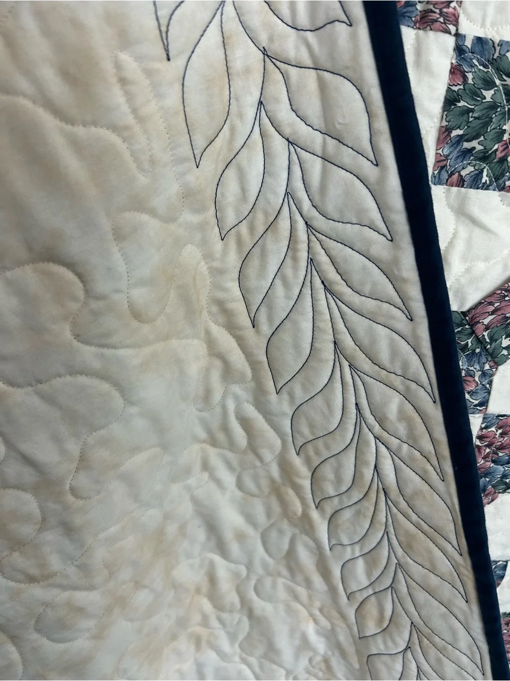 Handmade Patchwork Quilt Cottagecore About 6 ft x 8 ft Vintage